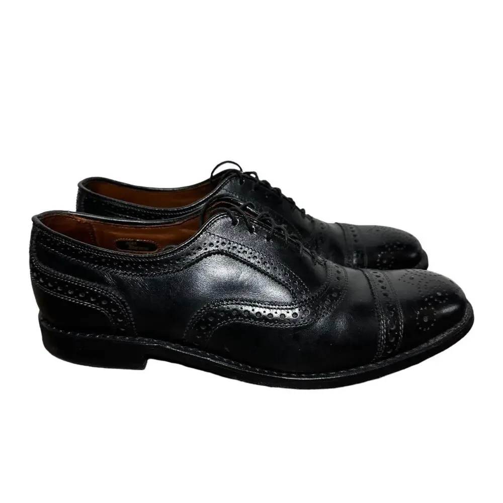 Allen Edmonds Strand Oxford Made in USA Shoes Cap Toe Lace Up Leather Black 9